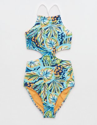 Aerie Printed Wrap Halter Bikini Top