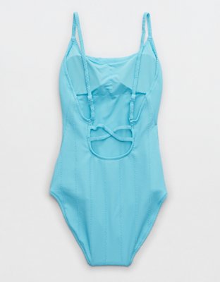 Aerie Crinkle Crossback One Piece Swimsuit