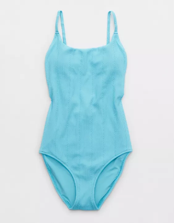 Aerie Crinkle Crossback One Piece Swimsuit