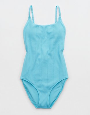 Aerie Crinkle Crossback One Piece Swimsuit
