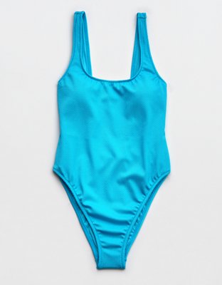 Aerie Shine Pique Babewatch One Piece Swimsuit