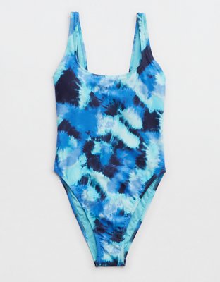 Aerie Ribbed Shine Wrap Strapless One Piece Swimsuit