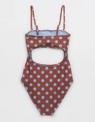 Aerie Cut Out Strapless One Piece Swimsuit