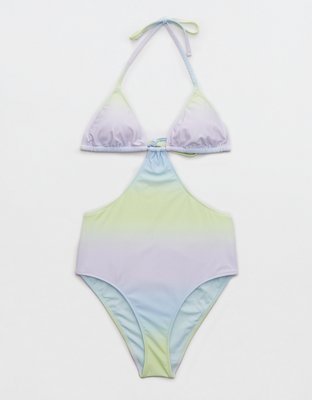 Aerie Cut Out String One Piece Swimsuit