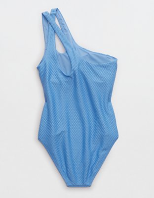 Aerie Jacquard One Shoulder One Piece Swimsuit | Aerie