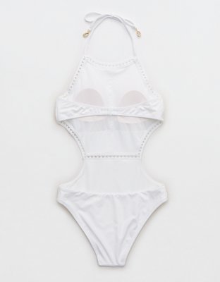 Aerie Traje de baño one piece halter de crochet