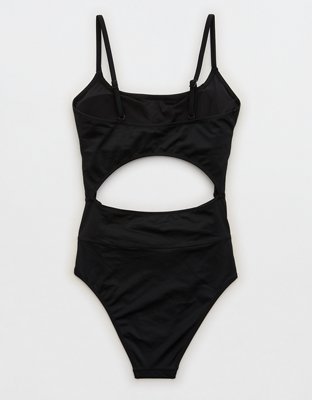 Aerie Seamed Cut Out One Piece Swimsuit