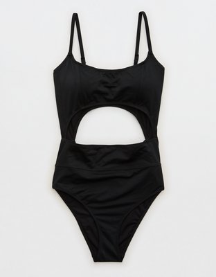 Aerie Seamed Cut Out One Piece Swimsuit