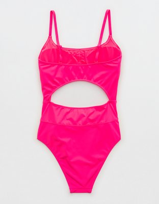 Aerie Seamed Cut Out One Piece Swimsuit