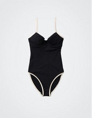 Aerie Traje de Baño One Piece en Punto Elástico Ancho con Aro