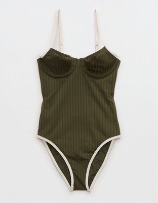 Aerie Wide Rib Underwire One Piece Swimsuit