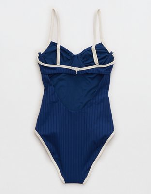 Aerie Wide Rib Underwire One Piece Swimsuit