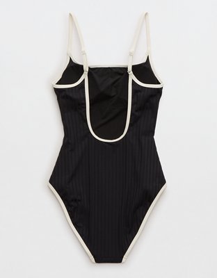 Aerie Wide Rib Scoop Full Coverage One Piece Swimsuit