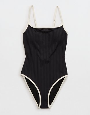 Aerie Wide Rib Scoop Full Coverage One Piece Swimsuit