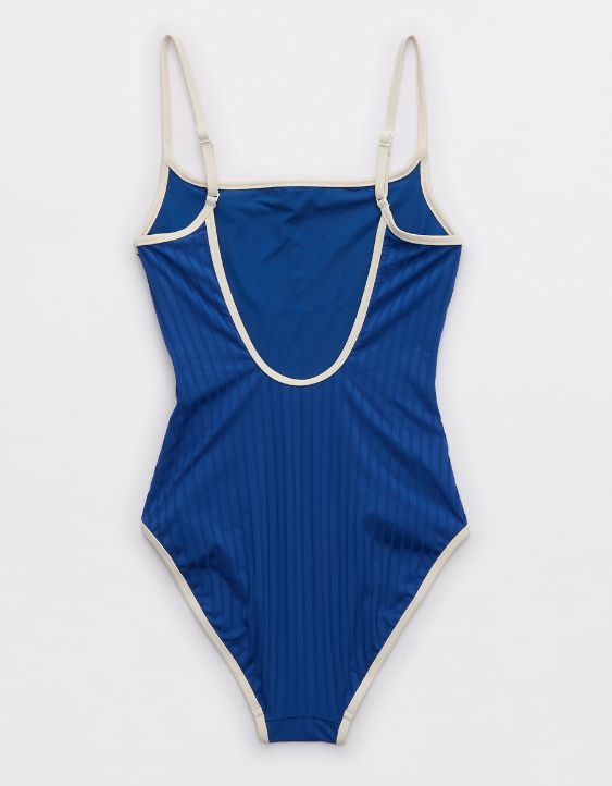 Aerie Wide Rib Scoop Full Coverage One Piece Swimsuit