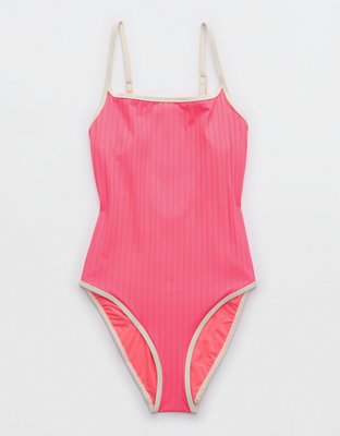 Aerie Shine Rib Full Coverage One Piece Swimsuit