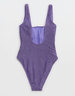 Aerie Lurex Crinkle Babewatch One Piece Swimsuit