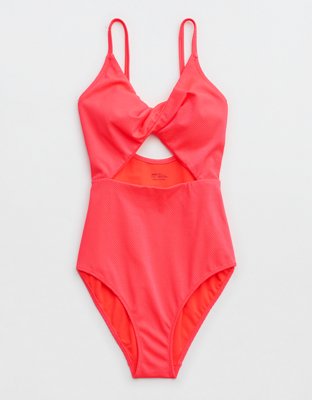 Aerie Shine Pique Straight Scoop Bikini Top