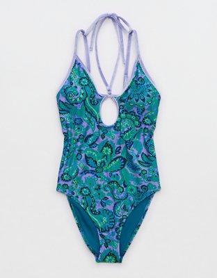 Aerie Keyhole Halter One Piece Swimsuit