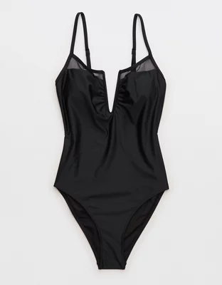 Aerie Mesh V Wire One Piece Swimsuit