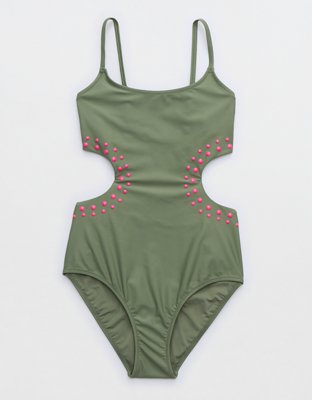 Aerie Crinkle Full Coverage One Piece Swimsuit