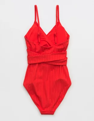 Aerie Wide Rib Wrap Piece Swimsuit