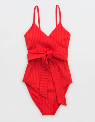 Aerie Wide Rib Wrap Piece Swimsuit