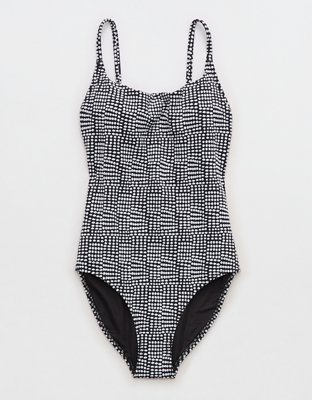 Aerie Jacquard Crossback One Piece Swimsuit