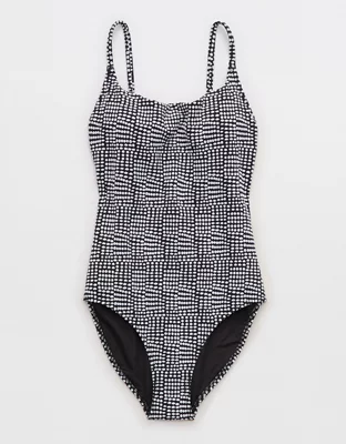 Aerie Jacquard Crossback One Piece Swimsuit