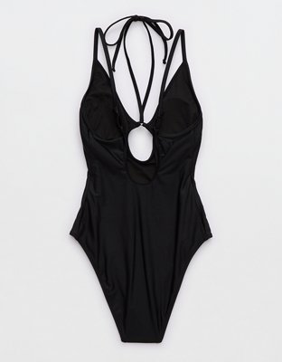 Aerie Traje de Baño One Piece Halter con Abertura