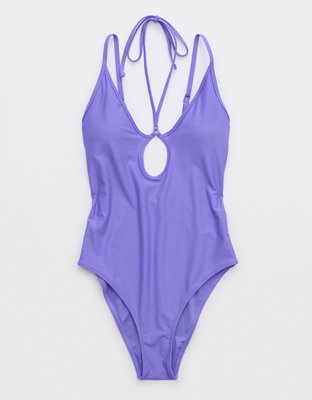 Aerie Keyhole Halter One Piece Swimsuit