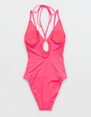 Aerie Keyhole Halter One Piece Swimsuit