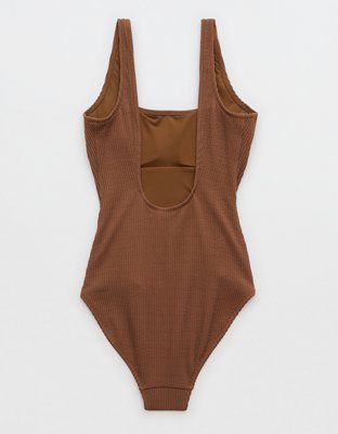 Aerie Traje de Baño One Piece con Costuras Arrugadas