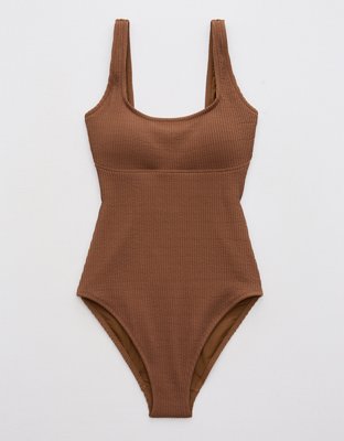 Aerie Traje de Baño One Piece con Costuras Arrugadas
