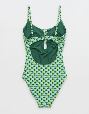 Aerie Lace Up One Piece Swimsuit