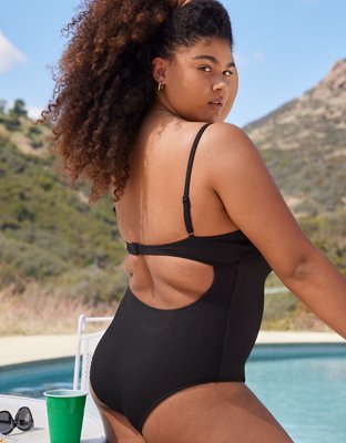 Aerie Crinkle Lace Up One Piece Swimsuit | Aerie