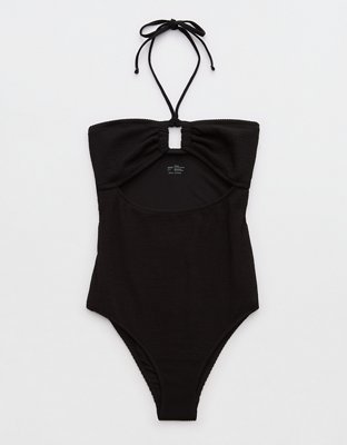 Aerie Crinkle Ring Bandeau One Piece Swimsuit