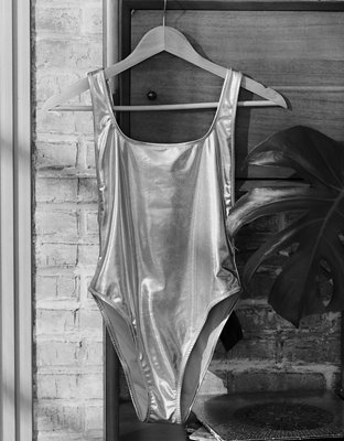 Aerie Metallic Birthday Scoop Cheekiest One Piece Swimsuit