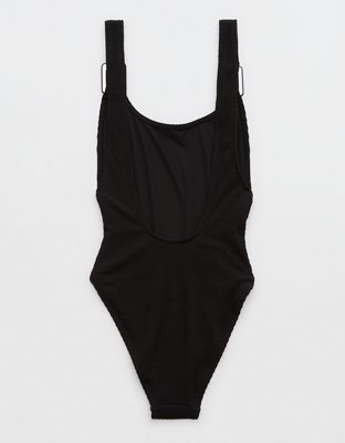 Aerie Crinkle Birthday Scoop Cheekiest One Piece Swimsuit