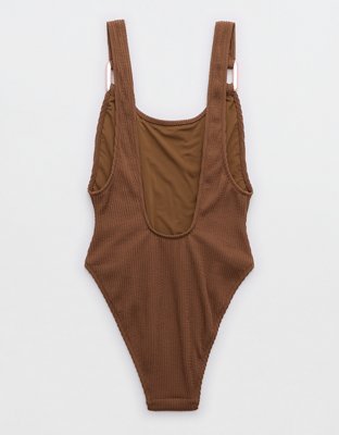 Aerie Crinkle Birthday Scoop Cheekiest One Piece Swimsuit