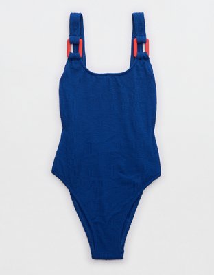 Aerie Crinkle Birthday Scoop Cheekiest One Piece Swimsuit