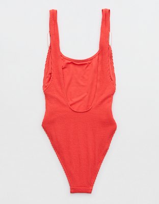 Aerie Crinkle Birthday Scoop Cheekiest One Piece Swimsuit