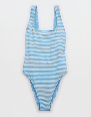 Aerie Jacquard Crossback One Piece Swimsuit