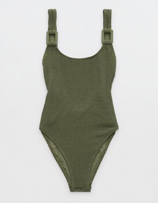 Aerie Seersucker Birthday Scoop Cheekiest One Piece Swimsuit