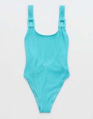 Aerie Shimmery Crinkle Birthday Scoop Cheekiest One Piece Swimsuit