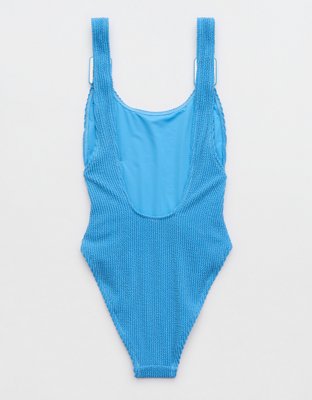 Aerie Shimmery Crinkle Birthday Scoop Cheekiest One Piece Swimsuit