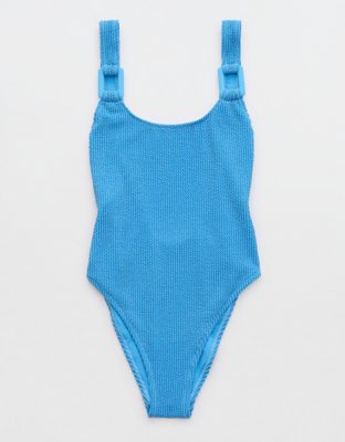 Aerie Shimmery Crinkle Birthday Scoop Cheekiest One Piece Swimsuit