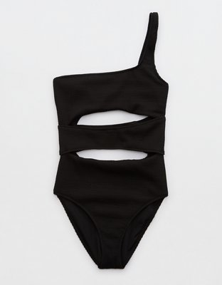 Maillot de bain une pièce à couverture complète froissé Aerie