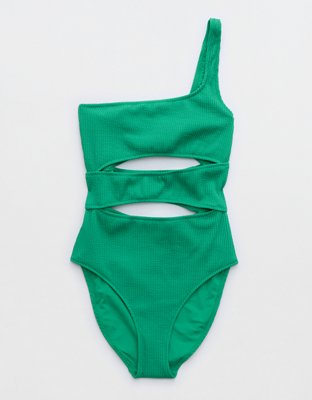 Aerie Crinkle Full Coverage One Piece Swimsuit