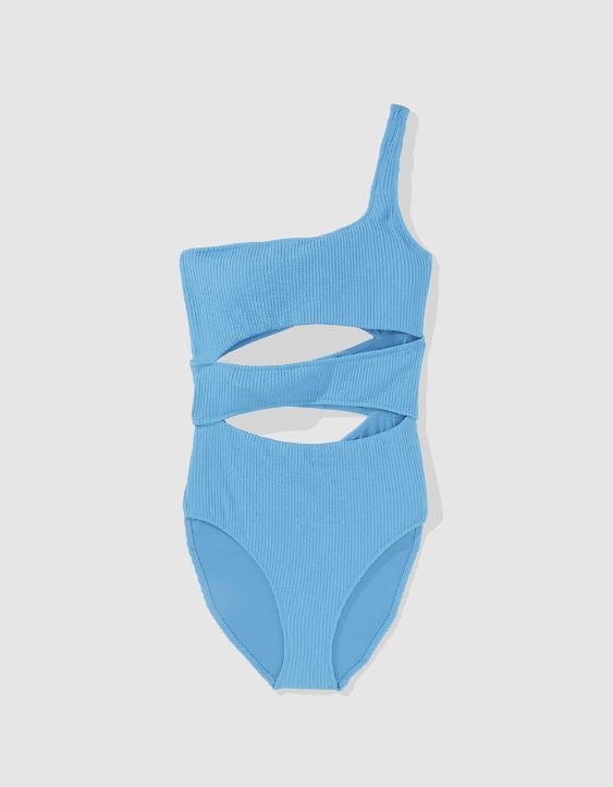 Aerie Crinkle Full Coverage One Piece Swimsuit